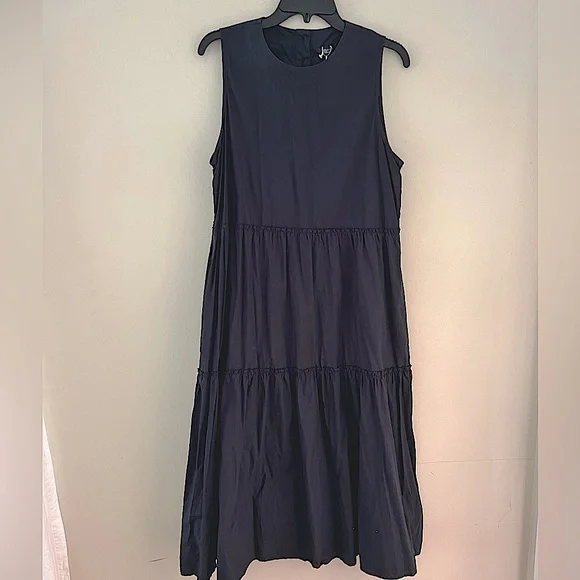 TOAST NEW COTTON POPLIN BLACK DRESS - Picture 1 of 6